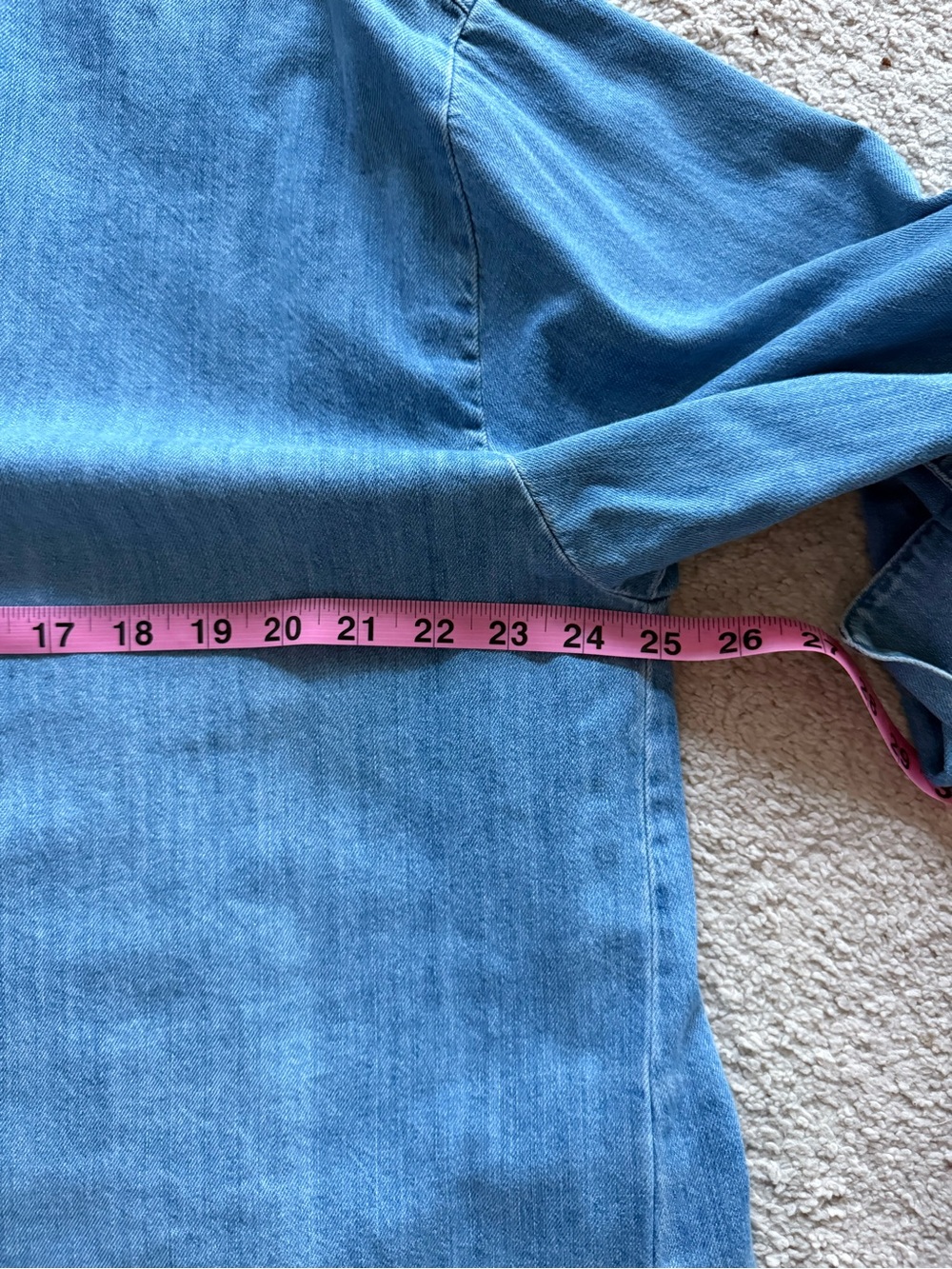 Zara Light Blue Denim Button-Down Shirt - Picture 5 of 6
